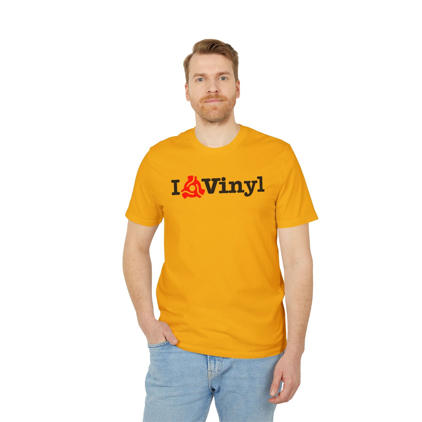 I Love Vinyl T Shirt (Premium Organic) | (ref: UK)