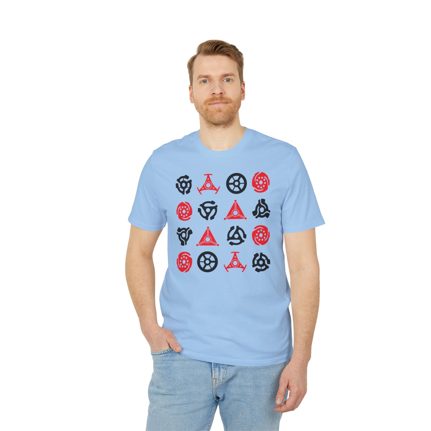 16 Record Adaptors T Shirt (Premium Organic) | (ref: UK)