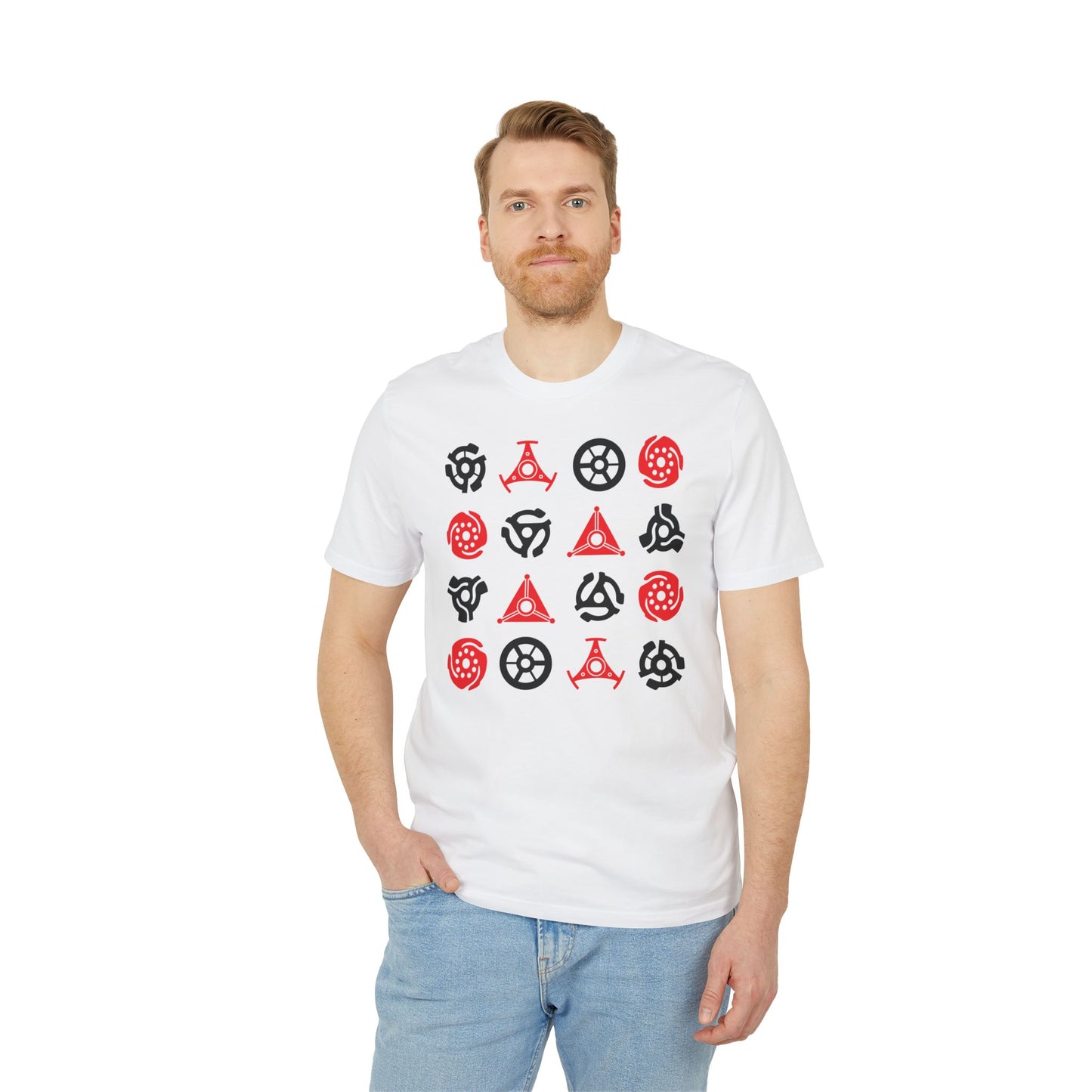 16 Record Adaptors T Shirt (Premium Organic) | (ref: UK)