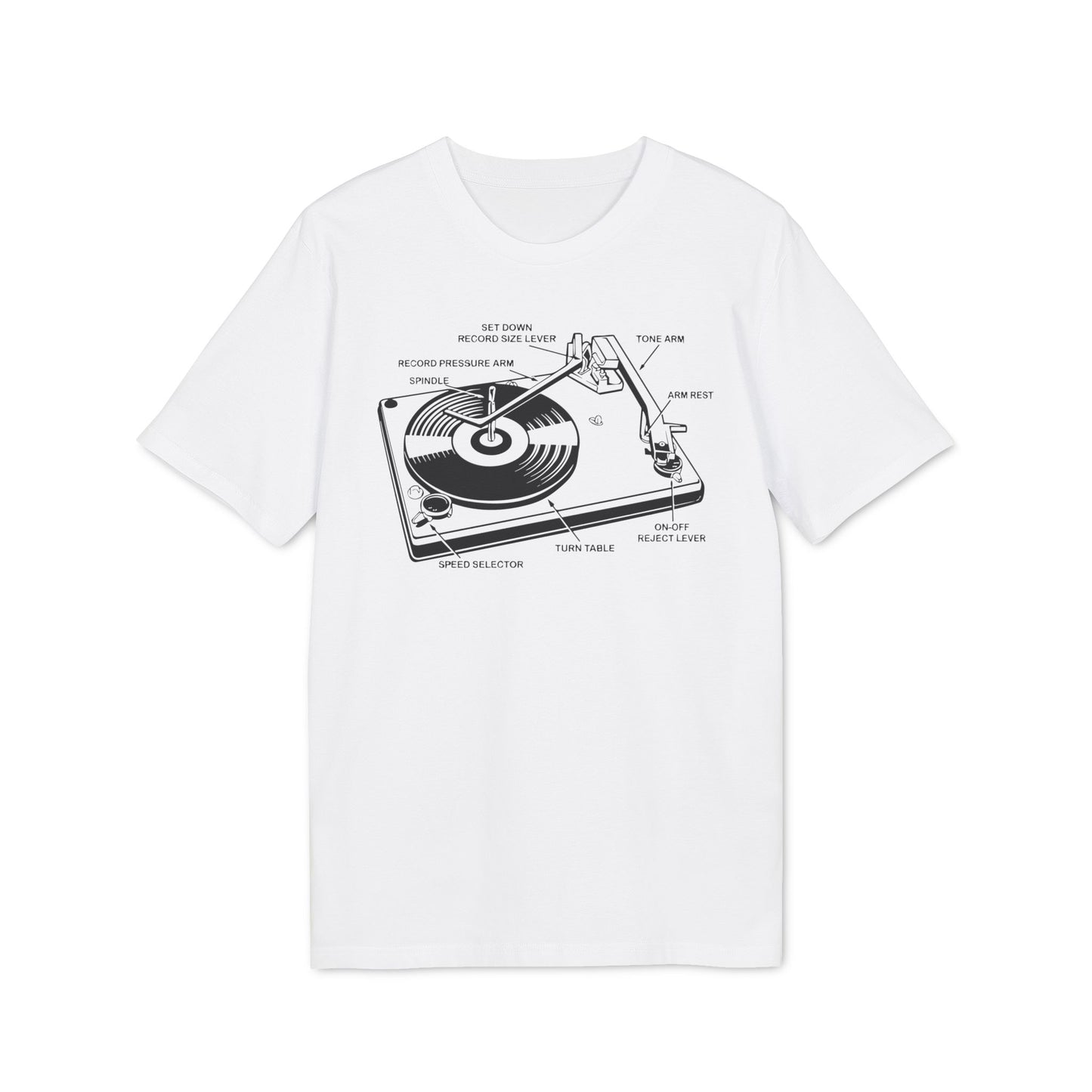 Vinyl Record Player Turntable T Shirt (Premium Organic) | (ref: UK)