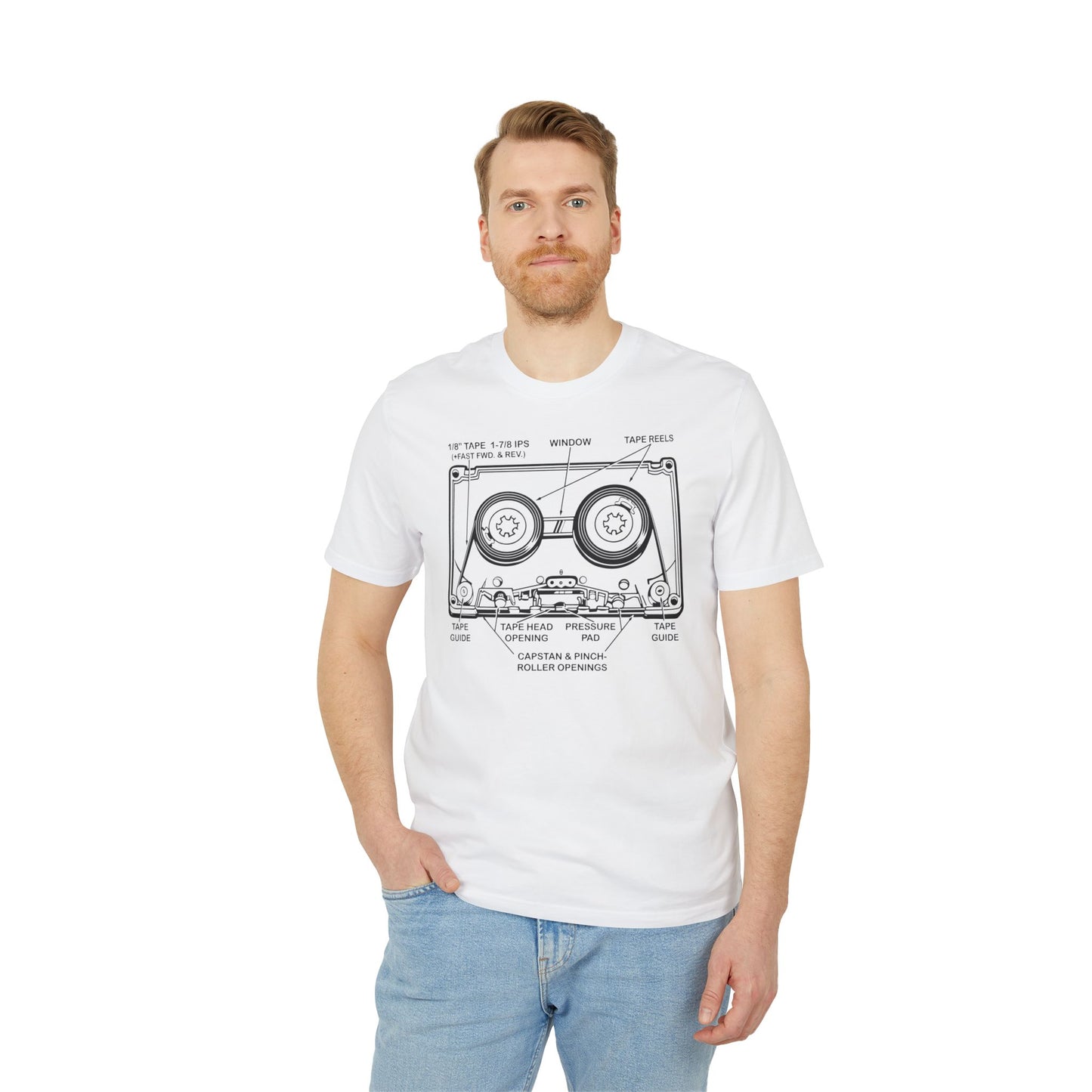 How It Works: Cassette Tape T Shirt (Premium Organic) | (ref: UK)