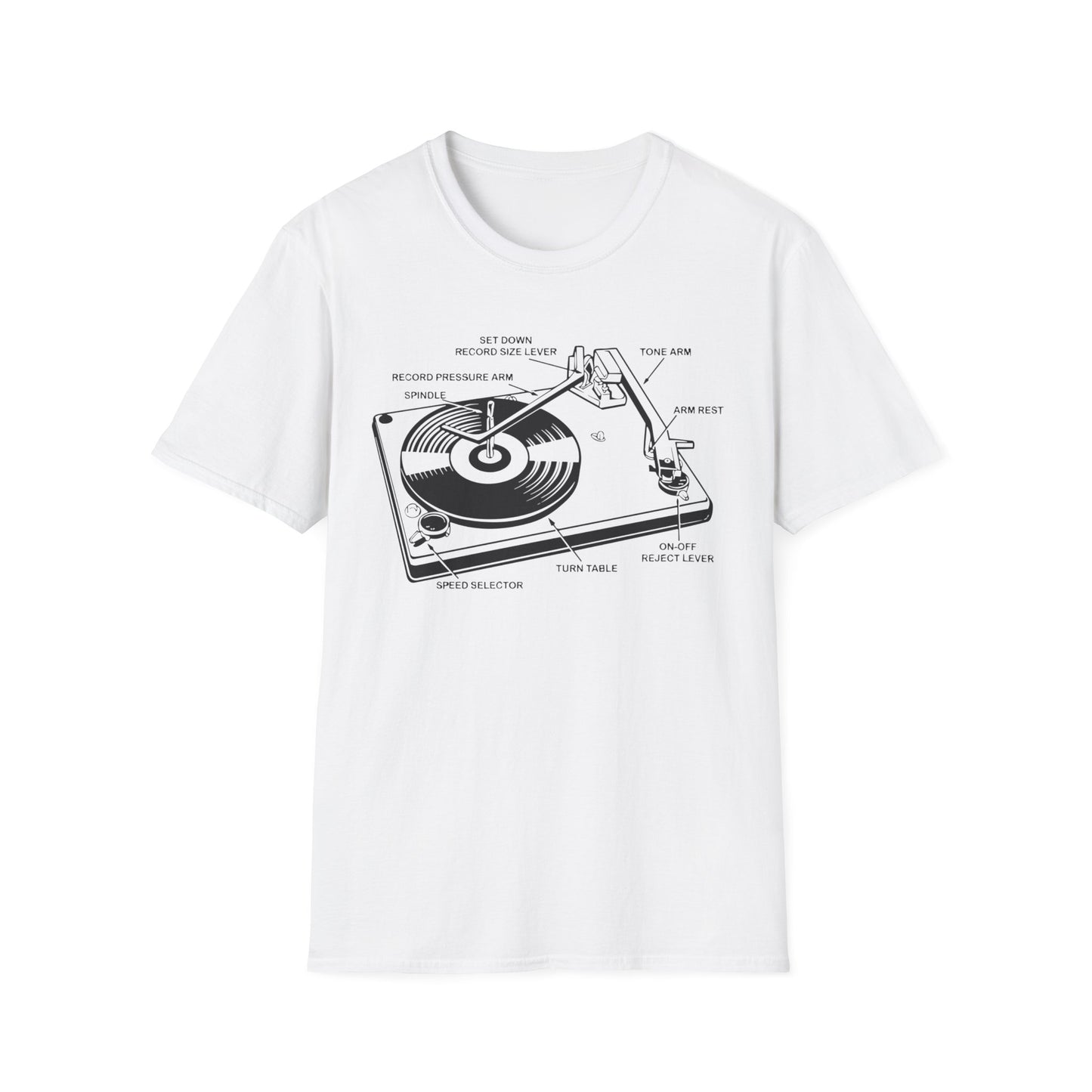 Vinyl Record Player Turntable T Shirt | (ref: UK)