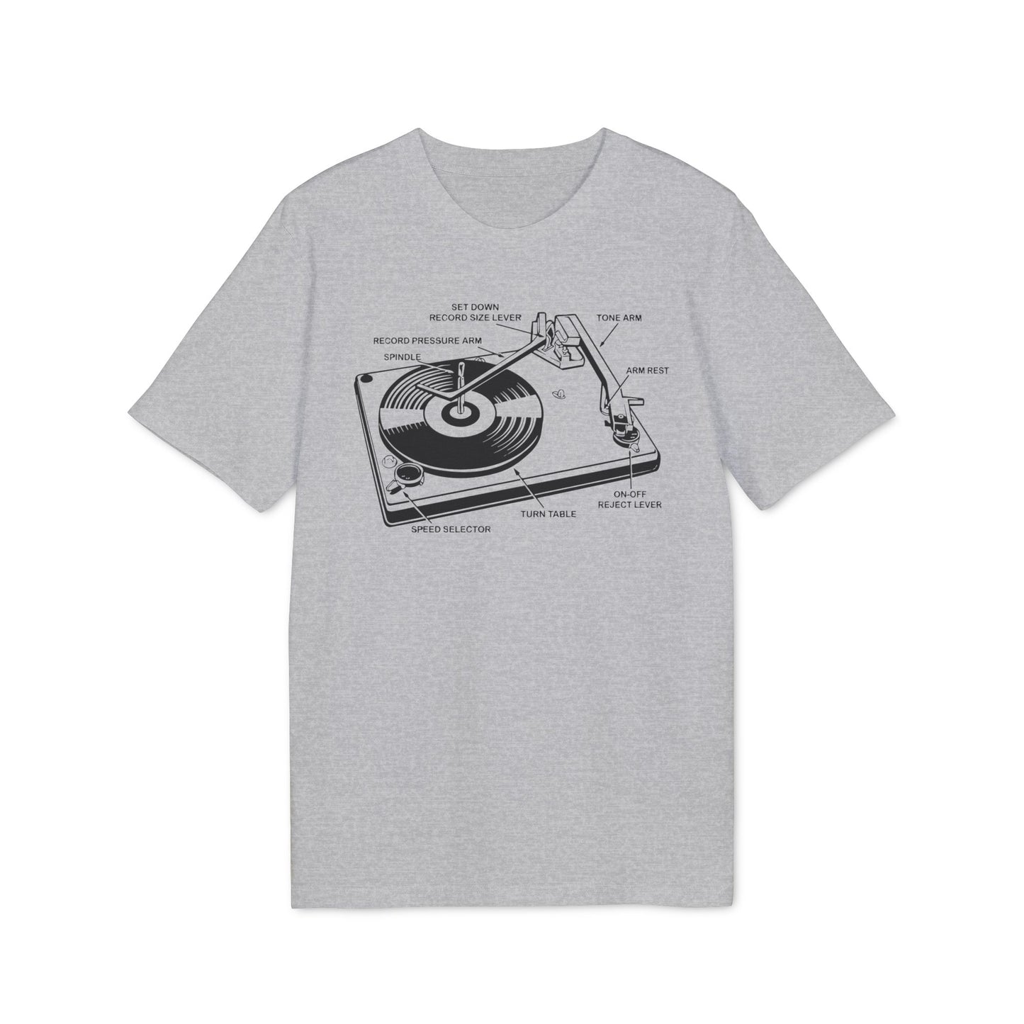 Vinyl Record Player Turntable T Shirt (Premium Organic) | (ref: UK)