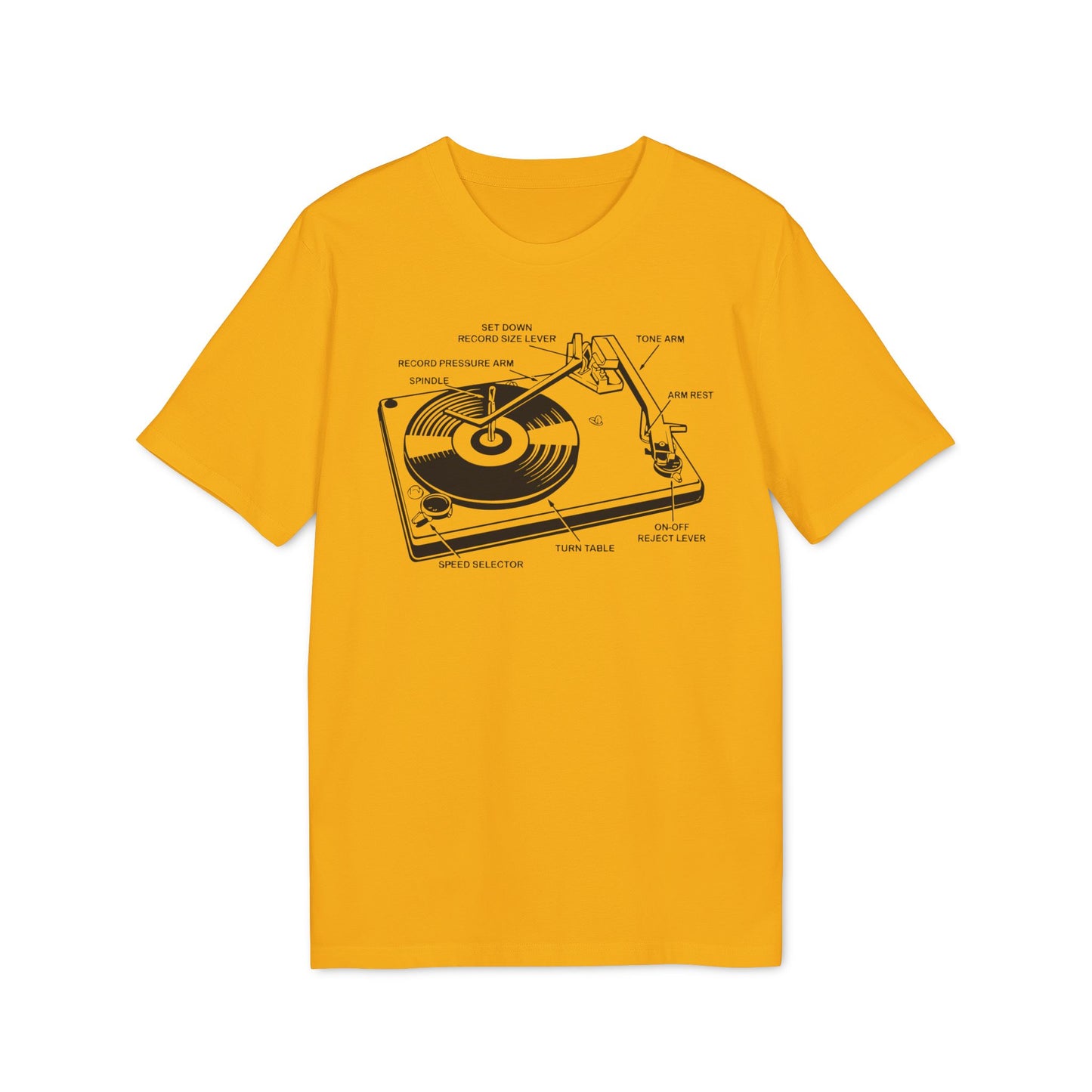 Vinyl Record Player Turntable T Shirt (Premium Organic) | (ref: UK)