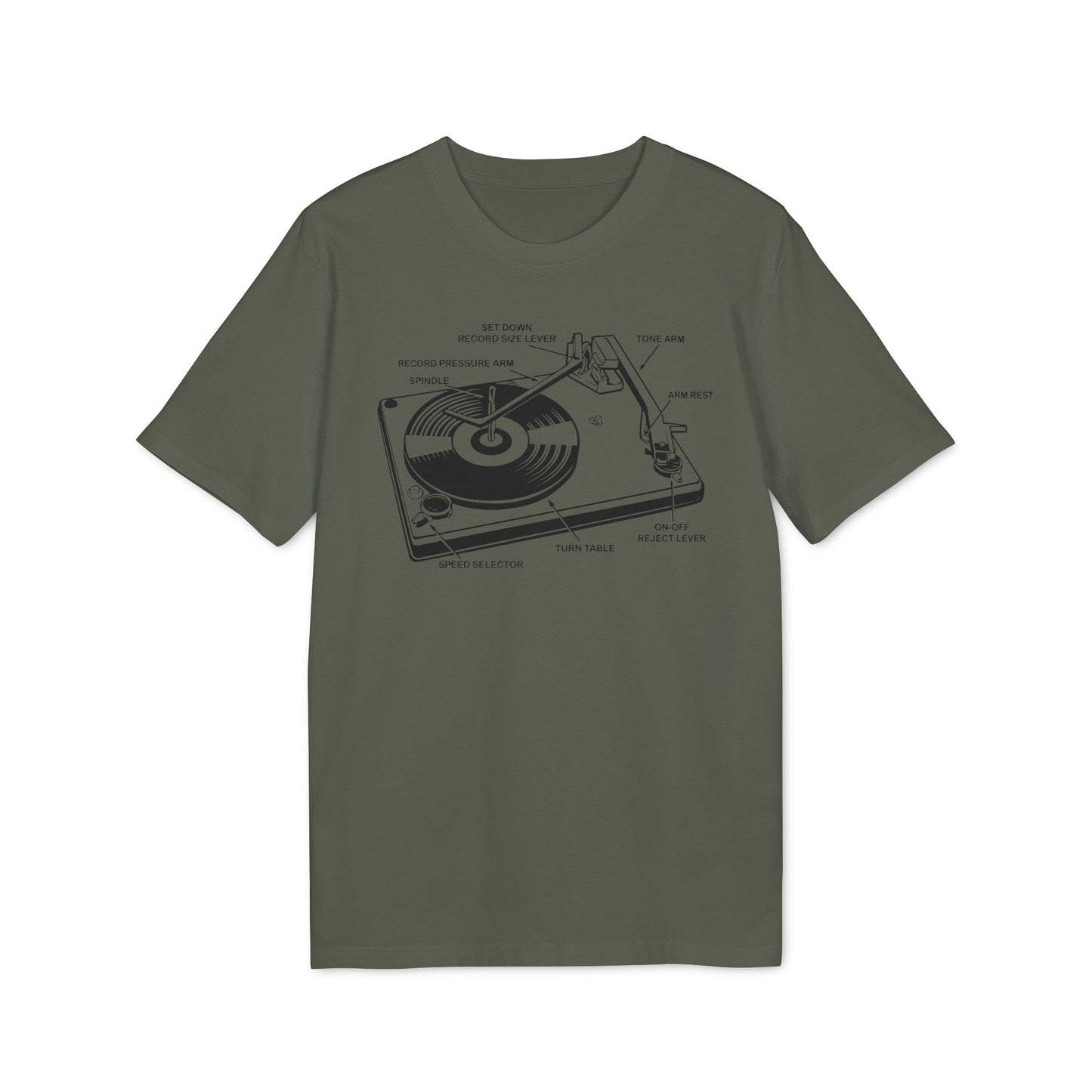 Vinyl Record Player Turntable T Shirt (Premium Organic) | (ref: UK)